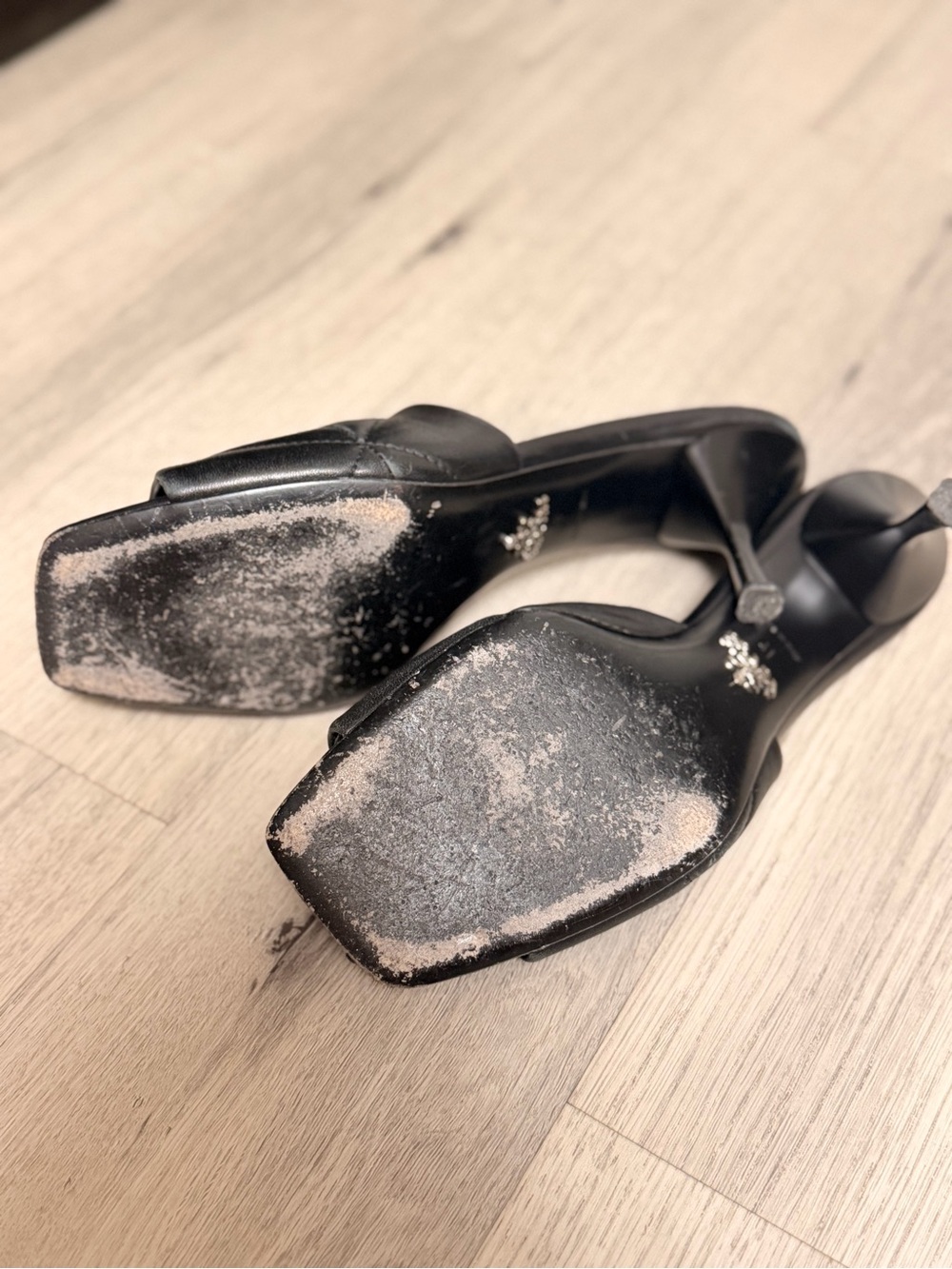 Prada Black Quilted Leather Slide Mules - Picture 3 of 5